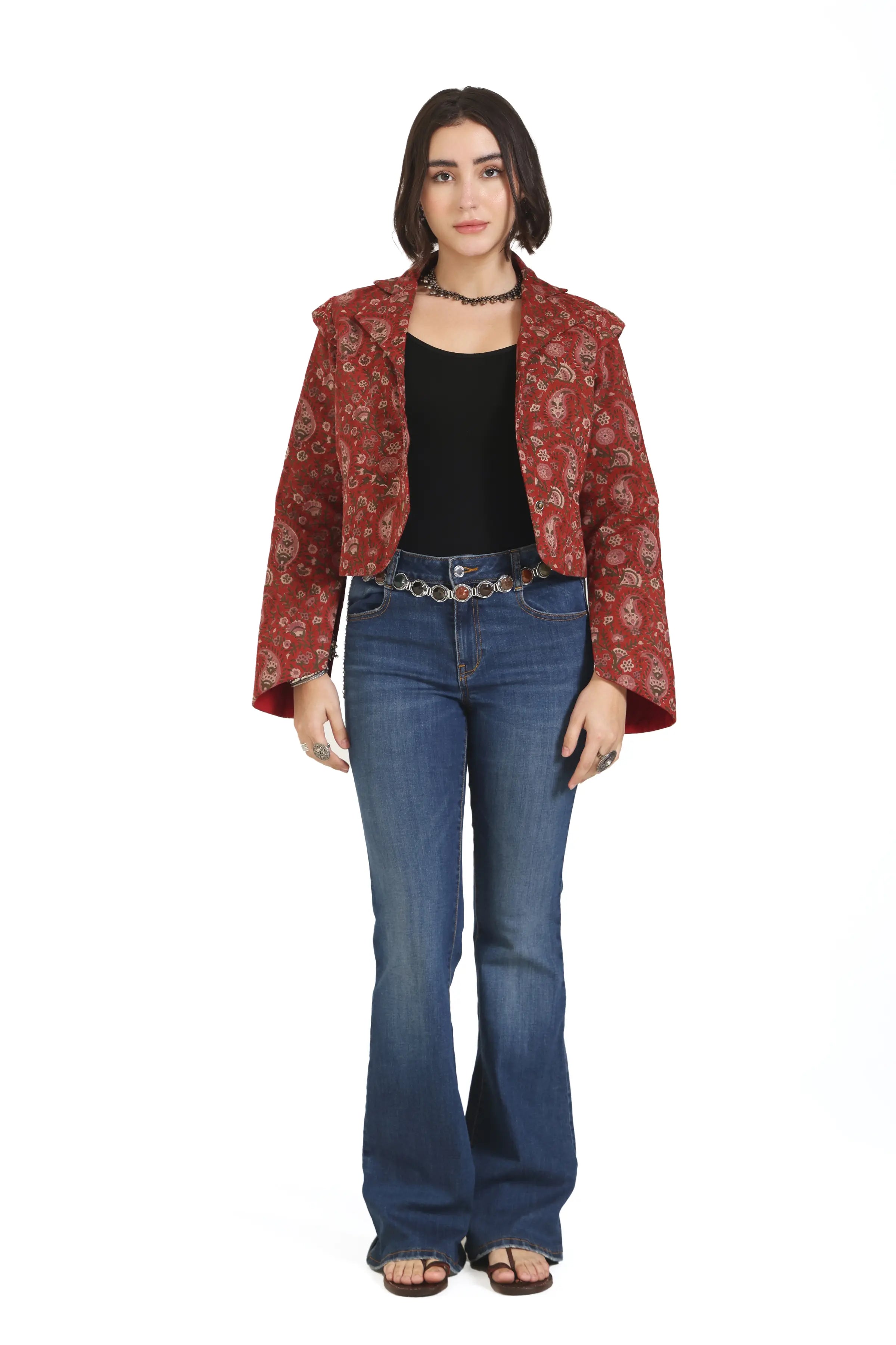 Still Kinda Here Crop Jacket In Rust