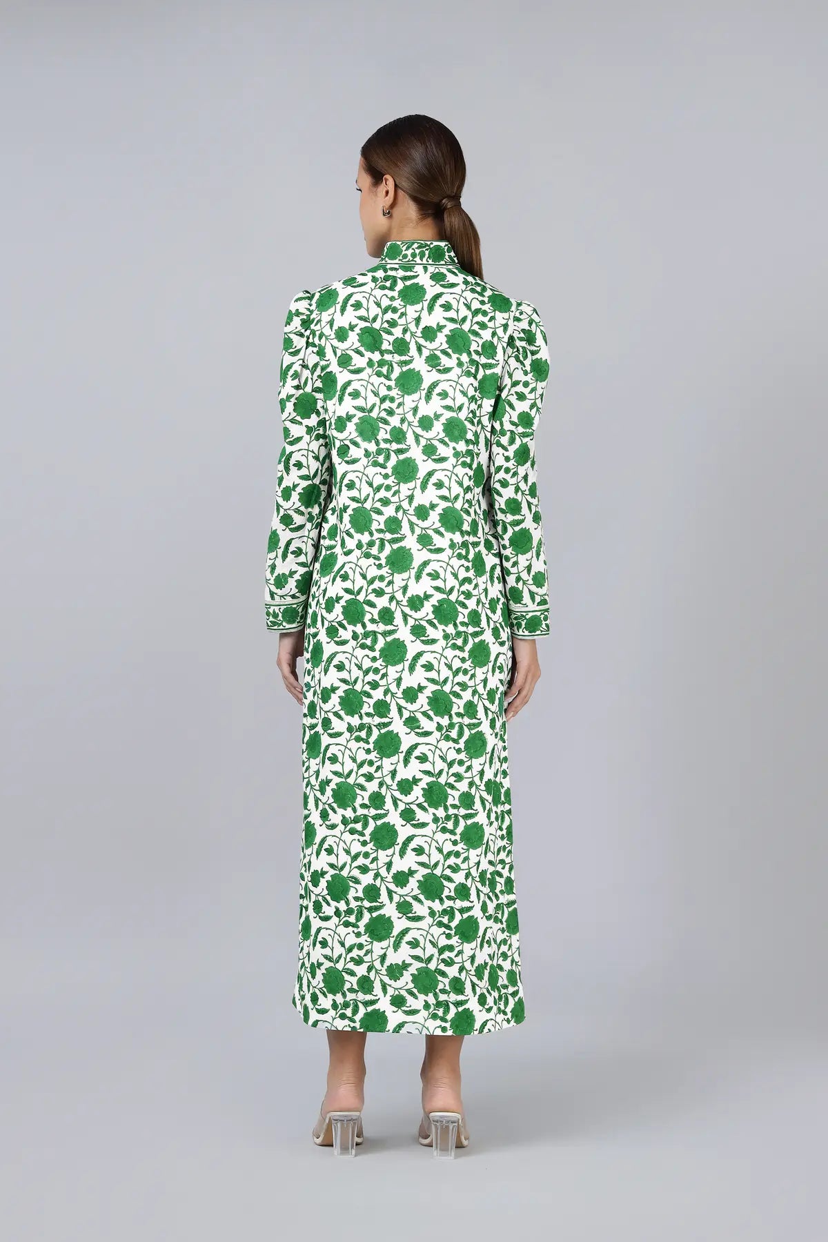 Heera Shirt Dress- Green